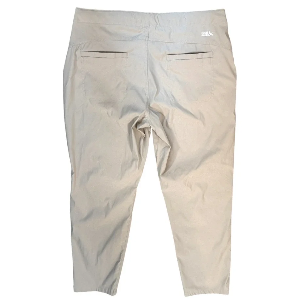 Eddie Bauer Horizon Straight Ankle Pant Womens 16 Tan Khaki Hiking Outdoor